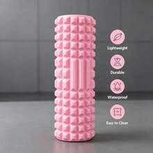 Pink Textured Foam Roller For Deep Tissue Massage, Lightweight & Durable Yoga Column, Waterproof Muscle Recovery Roller For Fitness, Yoga, Running & Gym Workouts - Multicolor - View 6