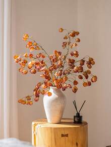 1pc Artificial Physalis Pod Artificial Lantern Spray Faux Chinese Japnese Lantern Branch 38inch Fake Fall Plant For Autumn Home Aesthetic Decor Festival Thanksgiving Decorations - Multicolor - View 5