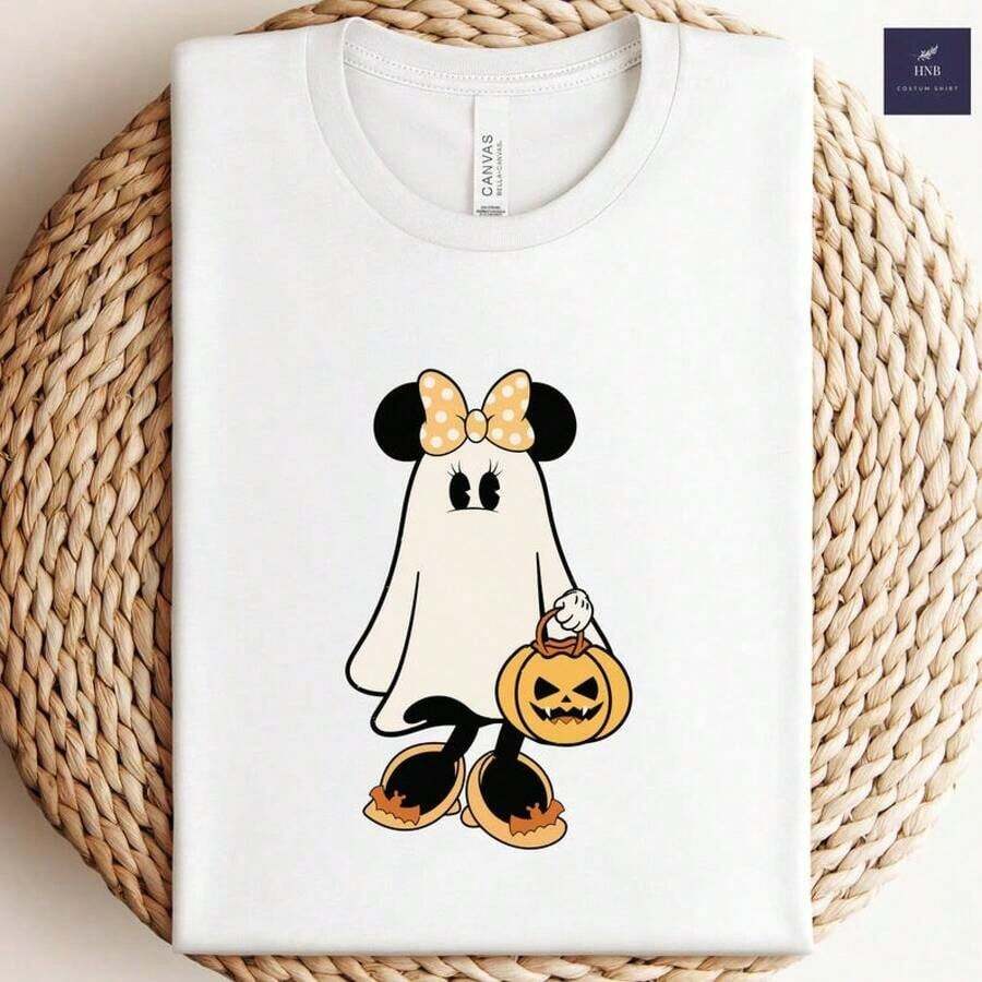 Disney Mickey And Minnie Ghost Shirt,  Shirt, Mickey Halloween Shirt, Minnie Halloween Shirt, Disney Halloween Shirt, GİFT--Disneys Disneyland Paris The Magic Kingdom Disneyesque The House Of Mouse Mickey Mouse Empire Modest Summer Outfits Take That T Shirt Summer Coord Tops For Women Summer Summer Clothes Women Summer Clothes Summer Tops Summer Tops Women Summer Co Ord Summer Top Summer Outfits White Top Black Top Holiday Outfits For Women  Tops For Women Summer Holiday Gifts Valentine's Day Gifts Earth Day Gifts Oktoberfest Gifts Summer Bank Holiday Gifts - White - View 1