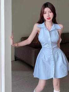 Women Midi Dresses - White - View 7