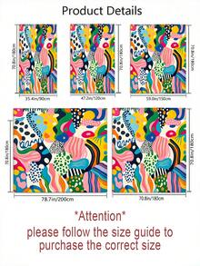 1/4pc Abstract Art Shower Curtain Set, Multi-Color Pop Art Print Bathroom Decor, Bathroom Curtain, Bathroom Accessories Including U-Shaped Mat, Toilet Lid Cover, 70.87X70.87 Inch Shower Curtain With Hooks, Modern Abstract Bathroom Decor - A - View 4