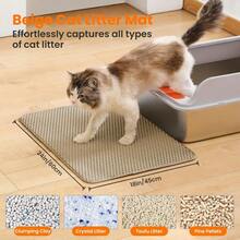 Double-Layer Hollow Cat Litter Mat - Easy To Clean Grid Design, Strong Odor Control, Prevent Litter Tracking, Pet Floor Protection Mat, Daily Hygiene For Cats - Multicolor - View 10