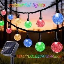 1pc 16/23/39ft 20/50/100 LED Bulb Solar Crystal Ball String Lights, Bubble Lights, Waterproof Solar Outdoor Lighting Strip, 8 Lighting Modes, Suitable For Shops, Gardens, Camping, Parties (Multi-Color/Warm White/White), Halloween And Christmas Decor, Autumn Decor, Home Decor, Outdoor Decor - Solar Bubble Ball - View 19