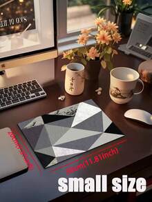 3.5mm Thick Absorbent Rubber Kitchen Mat, Large Or Small Rug, Modern Geometric Abstract Design In Black, White And Gray Tones With Layered Triangle Patterns, Faux Marble Texture Decorative Carpet, Can Be Trimmed To Fit Kitchen, Living Room Or Bedroom - Multicolor - View 16