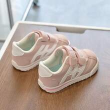 儿童软底防滑运动鞋一双，婴儿鞋，幼儿鞋，男女通用，2条魔术贴绑带，轻便耐穿，四季皆宜，尺码21-30 - 粉色 - 查看 5