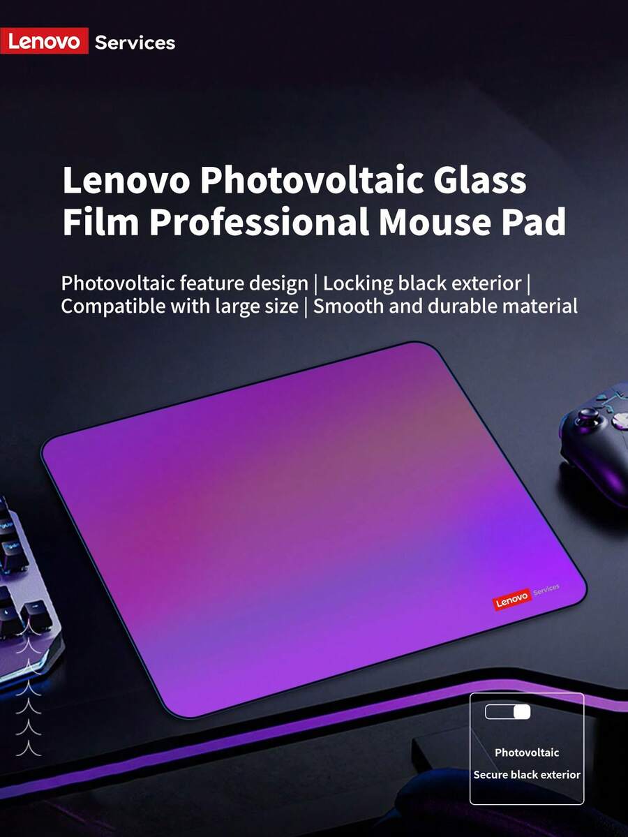 Lenovo Fantasy Color Gaming Mouse Pad 360*300*3mm, Waterproof Edged Gaming Mouse Pad, RGB Gradient Desktop Pad, Smooth Office Computer Mouse Pad
