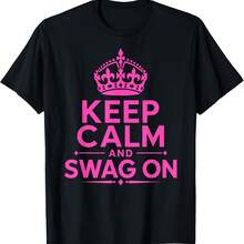 Keep Calm And Swag On T-Shirt - Black - View 1