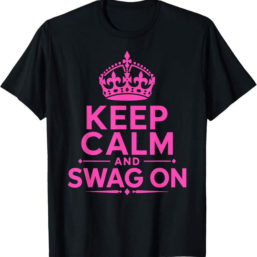 Keep Calm And Swag On T-Shirt - Black - View 1