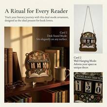1/3pcsBooks Read This Year Wooden Reading Tracker Calendar, Rotating Number Counting Decorative Ornament For Book Lovers, Home Library & Bookshelf Display - Reading Counting Ornament - View 5