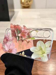 1 Piece Soft Phone Case With White Lily Flower And Butterfly, Compatible With Huawei Honor, , Galaxy A04e/12/A13/A14/A34/A50/A52/A53/A54/S21/S22/S23/S24/S25/S25Ultra, 6A/7A/8A, 12T/13T, International Version, Not Domestic Version, Spring Gift - 透明 3 - 查看 3