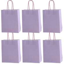 12pcs Light Purple Paper Bags 16x22x8cm, Gift Bags, Tote Bags, Shopping Bags, DIY Birthday Party Packaging Supplies - Light Purple - View 19