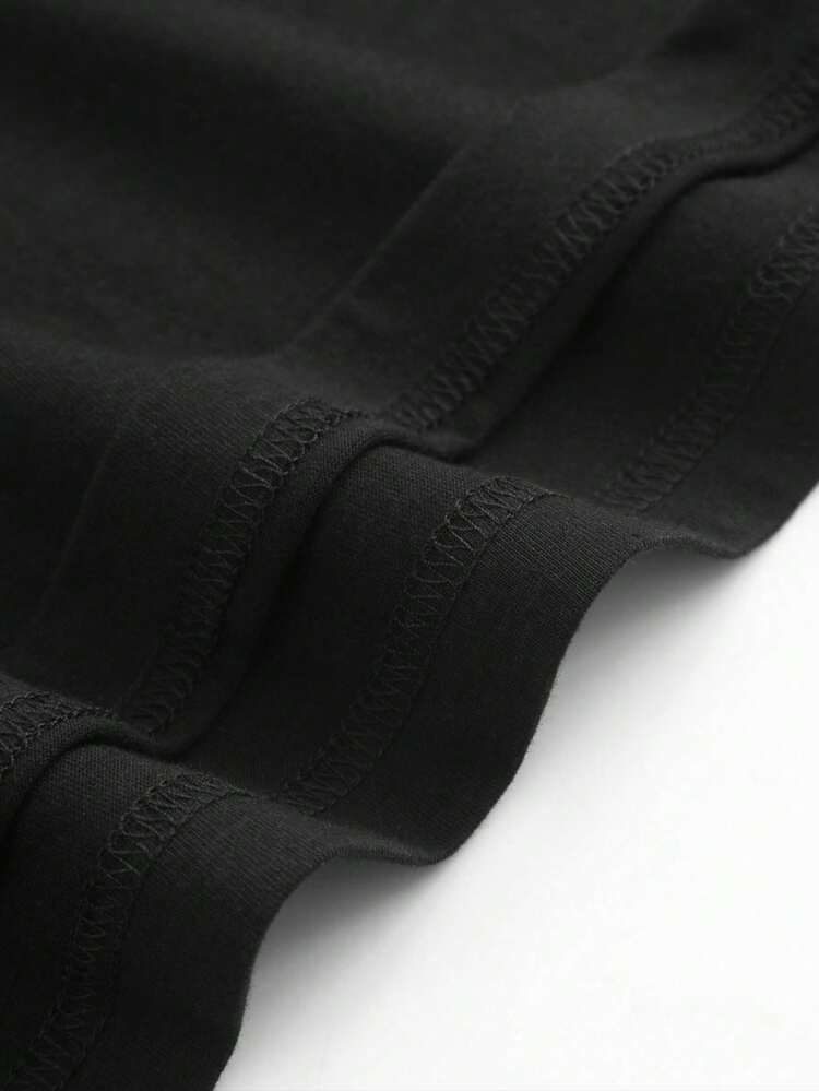 Camiseta de manga corta con estampado de avión colorido - Negro - Añade 4