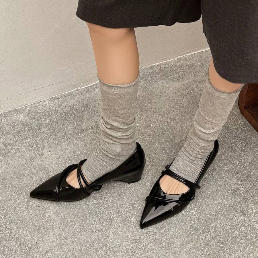 Zapatos de tacón alto para mujer de estilo elegante y estilizador, versátiles, de nicho, sofisticados y cómodos tipo Mary Jane - Negro - Ver 1