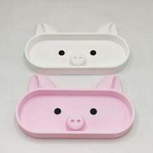 Pink Pig-Shaped Storage Tray With Pig-Themed Lid, Suitable For Storing Glasses, Jewelry And Small Accessories, Cute Pig-Shaped Coin Bank And Desktop Decoration, Plastic Desktop Organizer, Suitable For Bedside Table And Office - Multicolor - View 5