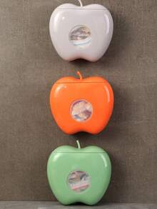 1 pieza Caja de almacenamiento con forma de manzana, Caja de almacenamiento de bolsas con forma de manzana montada en la pared que ahorra espacio | Organizador de empaque de plástico de grado no apto para contacto con alimentos, adecuado para accesorios de almacenamiento de cocina y baño; Estante contenedor de bolsas para mantener la frescura/bolsas de plástico - Multicolor - Ver 6