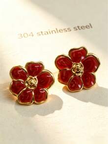 Vintage Luxury Twisted Stud Earrings, Gold-Plated 3D Textured, 304 Stainless Steel Sweat-Resistant And Fade-Resistant, Eye-Catching Ear Jewelry For Holiday Parties, Birthday Banquets, Bridesmaid Looks And Girls' Gatherings, Stand Out, Suitable For Vintage Markets And Summer Travel, Gentle Vacation Style, Fashion Statement For Daily Wear - Multicolor - View 7