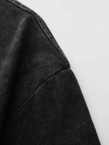Sudadera de manga larga con cuello redondo para hombre, con estampado retro de calaveras y alas, lavada y desgastada, duradera y lavable a máquina, cómoda, transpirable y elegante, adecuada para ambientes urbanos, modernos, retro y casuales. - Negro - Ver 4