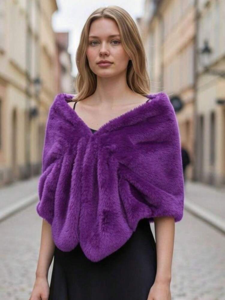 Women's Winter Plush  For Parties, Events, And Weddings - Elegant - 藏蓝色 - 查看 7