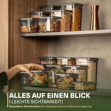 Airtight Storage Containers with Lids | 20-Piece Storage Container Set | For Muesli, Flour, and Sugar Storage | Practical Kitchen Storage Box for All Foods - Übersicht 10