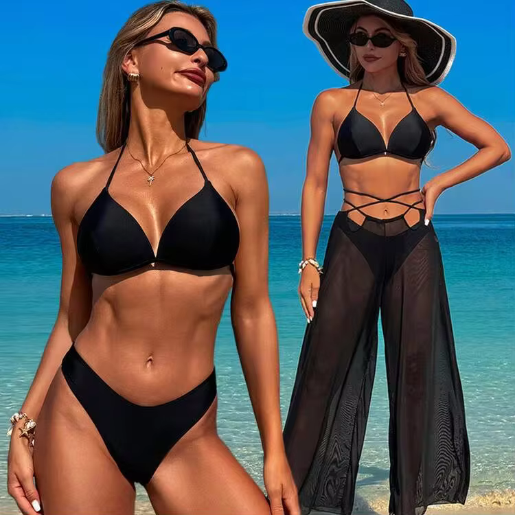 New 2026 Swimsuits For Adult Women, Three-Piece Hot Spring Bathing Suit, Bikini Bathing Suit. - Blue Dot Set - View 4