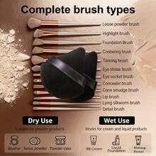 15-Piece Professional Makeup Brush Set Features Soft Nylon Bristles. Ideal For Eye Makeup, Foundation, Blush, Loose Powder And Highlighter. These Multi-Functional Brushes Work Well For Contouring, Loose Powder And Pressed Powder Application. Suitable For Both Beginners And Professional Makeup Artists. Ultra-Soft Design Enables Precise Facial Makeup Blending. Gentle On Skin And Friendly To Sensitive Skin, It Is A Perfect Gift Choice For Women. - Coffee Brown - View 9