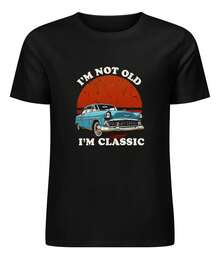 Playera Con Unisex De Algodón Diseño De Auto Clásico - Negro - Ver 5