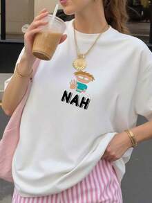 TrendyNah-Camiseta para Uso Diario - Blanco - Ver 4
