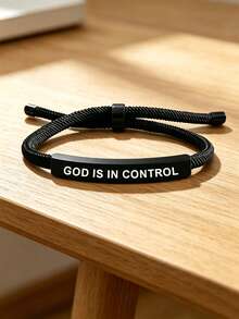 suteyi Inspirational Handwoven Rope Bracelet: "God Controls Everything" - Faith-Inspired Gift | Inspirational Gift - Multicolor - View 3