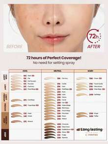 TIRTIR Mask Fit 紅色氣墊粉底液 全遮瑕、輕盈貼膚、緞面光澤妝效，韓系 BB 粉底，可疊加高遮瑕霧面粉底，輕盈遮瑕持久半霧面純素 18g - #17C 白沙色18g - 查看 6