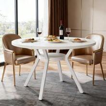 Round Dining Table, Kitchen Table, Elegant White Dining Table, Reception Table, Wine Table, Coffee Table (Dining Table Only) - White - View 3