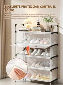 Estante De Almacenamiento 9 Capas Zapatero Fácil De Montar,Zapatero de tubo de aluminio de 8 pisos, organizador de zapatos,Zapatera estante de almacenamiento para el hogar de 5 niveles,Zapatera,3/4/5/6/8/9 pisos Zapatera,Este zapatero tiene capacidad para entre 22 y 30 pares de zapatos,zapatero y sombrerero sencillo y moderno, ahorra espacio, espaciados para una mayor durabilidad fácil de montar y mantener, adecuado para uso doméstico. - Plateado - Ver 2