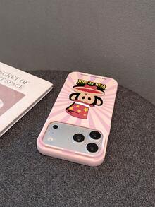 Paul Frank 授權液態矽膠手機殼，全機身防震相機保護，卡通猴子魔術師領結字母光束圖案，新設計適用於 iPhone 13/14/15/16/17 Pro Max - 彩色 - 查看 4