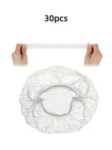 100 piezas Gorro de ducha desechable de tela no tejida, unisex, adecuado para servicios de alimentación, salones, cocinas, etc. - Blanco - Ver 13