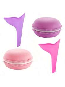 1pc Women's Portable Silicone Urinal, Suitable For Outdoor Travel & Camping, With Storage Box, Suitable For Pregnant Women - Multicolor - View 2