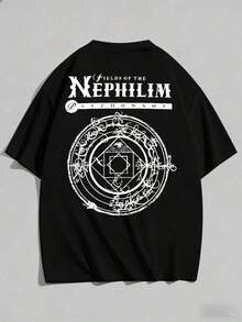 Men's Loose-Fit Short-Sleeve T-Shirt Sommerliches Herren-T-Shirt Aus Reiner Baumwolle Mit Gothic-Rock-Print. Lightweight, Stylish, Soft And Breathable - Black - View 4