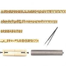 WUTA Brass Stamping Tools Flexible Letters Numbers Alphabets Characters Molds Leather Jewelry Metal Stamping Tools Hot Foil Stamping (Copper Set 83pcs) - J 型銅模具組 83 件 - 查看 9