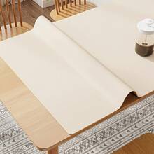 1 Piece Of Desk Mat, Waterproof And Oil-Resistant, Simple And High-End, PVC Leather Computer Mouse Pad And Study Desk Mat, Business Office Study Mat - Khaki - View 7