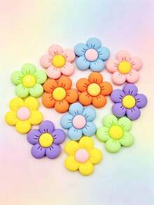 12 件彩色花朵装饰品，时尚、可爱、优雅的 DIY 鞋饰 - 彩色 - 查看 2
