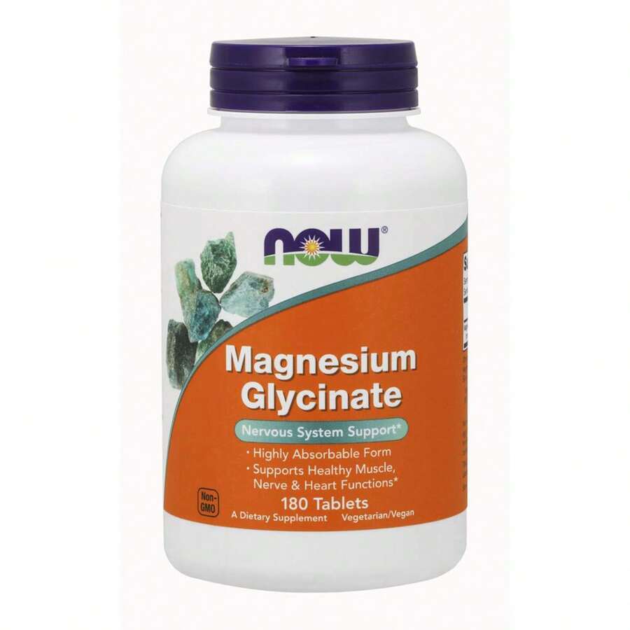 Now Foods NOW Magnesium Glycinate, 100 Mg, 180 Tablets - 180 Count - View 1