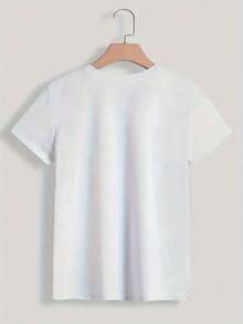 mujer 1 pieza Camiseta de Mujer con Estampado Gráfico 100% Algodón, Cómoda, Transpirable, Fresca, Estilo Casual, Talla Grande - Camiseta de Mujer Talla Grande con Estampado de Fe Cristiana - Estampado de Corazones y Cruces Coloridos, Verso Bíblico Inspirador, Cuello Redondo, Manga Corta, Ideal para Regalos de San Valentín, Pascua, Navidad - Camiseta de Manga Corta con Cuello Redondo para Uso Diario en Verano, Adecuada para primavera, verano y otoño. - Blanco - Ver 2