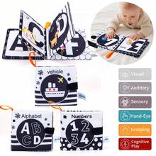 كتاب قماشي ناعم وممتع للأطفال، كتاب قماشي مضاد للتجاعيد بذيل حيوان، كتاب تعليمي معرفي مبكر، قماش قابل للغسل ومقاوم للتمزق، هدية عيد الميلاد، مناسب للأطفال من عمر 0+ شهر - متعدد الألوان - مشاهدة 2