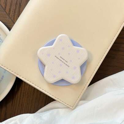 1pc INS Style Five-Pointed Star Magnetic Phone Holder, Strong Adsorption, Korean Fresh Contrast Color, Suitable For MagSafe Magnetic Adsorption Telescopic Airbag Holder, Cute Star Magnetic Phone Stand Compatible With Various Brands