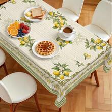 1 khăn trải bàn hình chữ nhật bằng polyester, họa tiết khung chanh Pháp cổ điển, in một mặt, thích hợp cho mặt bàn, có thể giặt và tái sử dụng, phù hợp cho trong nhà, ngoài trời, sân hiên, đám cưới, tiệc tùng, ăn uống, triển lãm thủ công, trang trí tiệc. - Nhiều màu - Xem 5