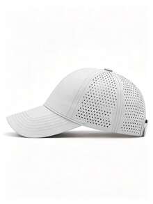 1 pieza Gorra de béisbol unisex de unicolor de secado rápido, sombrero de malla para deportes al aire libre, gorra casual ajustable adecuada para verano, primavera y otoño, viajes, playa, protección solar - Gris Claro - Ver 5