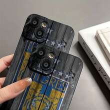Fundas para teléfono con textura de madera de tigre azul y amarillo. Compatibles con , Apple, VIVO, OPPO, , Transsion, ,  y Honor. Fabricadas en silicona TPU, ofrecen protección contra golpes y caídas. - Negro - Ver 6