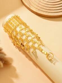1pc Butterfly Element Tassel Connected Finger Chain, Vintage Dance Performance Party Accessory - One Size - View 4
