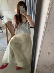 Women Long Dresses - Apricot - View 8