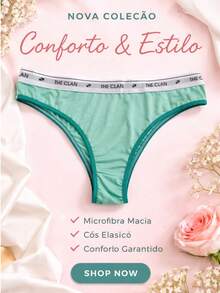 Kit 4 Calcinhas Tanga Microfibra Exposto - Multicolorido - Visão 5