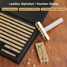 WUTA Brass Stamping Tools Flexible Letters Numbers Alphabets Characters Molds Leather Jewelry Metal Stamping Tools Hot Foil Stamping (Copper Set 83pcs) - B組符號 18件 - 查看 4