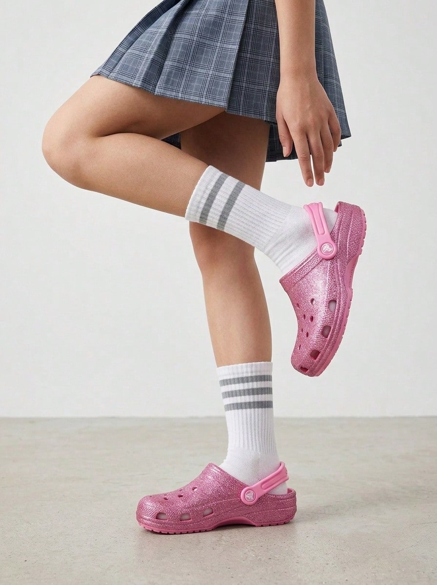 Crocs CLASSIC CLOG Kids' Clogs Comfortable Classic Durable Vacation Travel Casual Pink 206992-6XE - Pink - View 1
